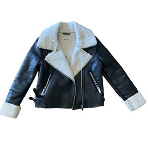 Women's BLANKNYC Black and White Faux Shearling Jacket